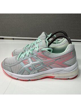 Asics Gel-Contend 4 Women's Running Shoes Gray Mint Pink Size 9.5 Lightweight